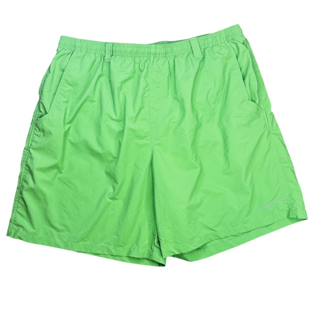 Columbia PFG Mens XXL 8L Lime Green Fishing Shorts Omni-Shade Mesh Lined UPF